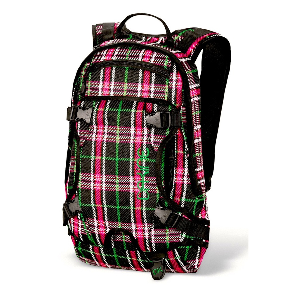 Dakine Pink Plaid Heli Pack Snowboarding Backpack